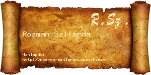 Rozman Szilárda névjegykártya